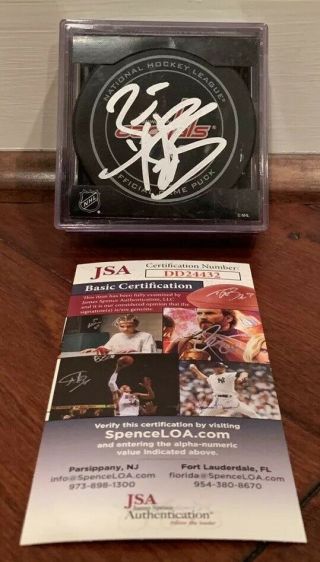 Braden Holtby Autographed Official Nhl Game Puck Washington Capitals Jsa