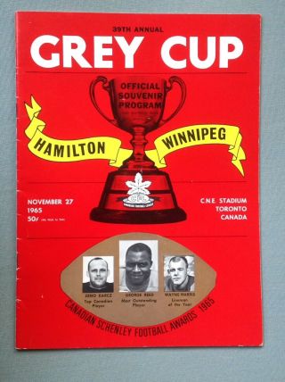 Cfl Grey Cup Program Hamilton Tiger Cats Winnipeg Blue Bombers Ex