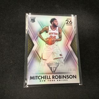 Mitchell Robinson 2018 - 19 Panini Chronicles Jersey Number Rookie Sp 19/26 Rc Jk