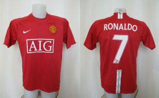 Manchester United 2007/2008/2009 7 Ronaldo Home Sz M Nike Shirt Jersey Maillot