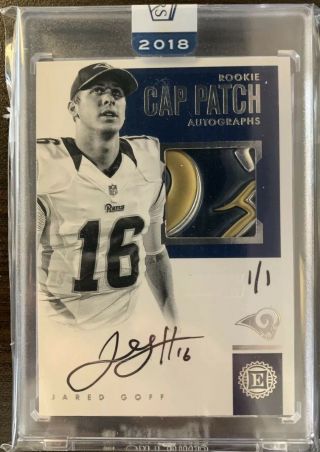 2018 Panini Honors Jared Goff 2016 Encased True Rc On Card Patch Auto 1/1 Rams
