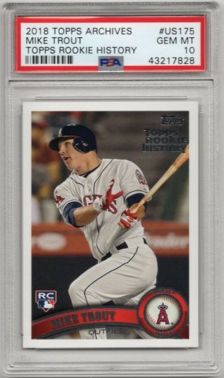 2018 Topps Archives Mike Trout " Rookie History " Update Us175 Psa Gem 10