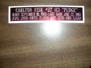 Carlton Fisk (red Sox) Career Nameplate For Signed Ball Case/jersey Case/photo
