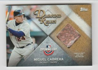 2018 Topps Opening Day Miguel Cabrera Game Dirt Relic Card