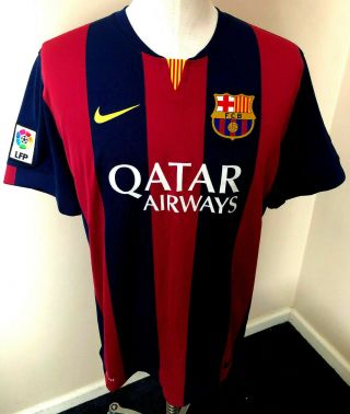 Fc Barcelona 2014/2015 Home Sz Xl Nike Authentic Barca Shirt Jersey Camiseta