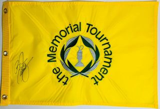Rickie Fowler Signed Autograph The Memorial Golf Tournament Flag Proof Auto
