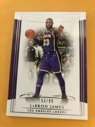 2018 19 National Treasures Lebron James Base Card /99 Lakers