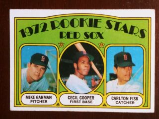 1972 Topps 79 Rookie Stars Mike Garman Cecil Cooper Carlton Fisk Rc Hof Red Sox