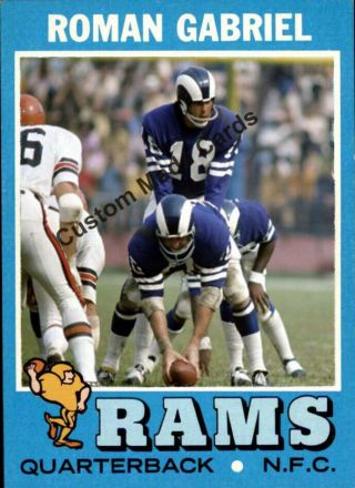 Custom Made 1971 Los Angeles Rams Roman Gabriel Football Card B