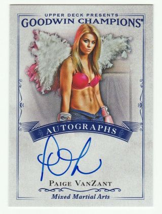 Paige Vanzant 2016 Upper Deck Goodwin Champions On Card Auto Autograph Ufc