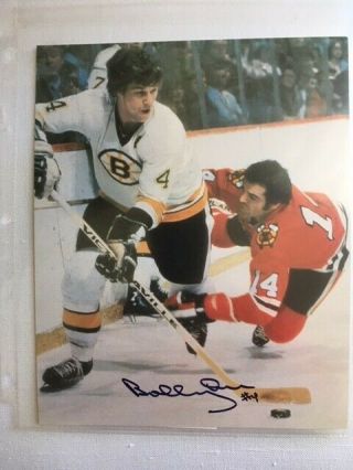 Bobby Orr Autograph Signed 8x10 Photo Boston Bruins With Frozen Pond