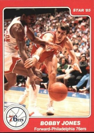 1984 - 85 Star Philadelphia 76ers Basktball Card 207 Bobby Jones
