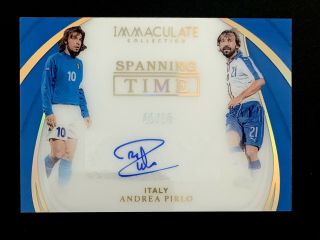 2018 - 19 Panini Immaculate Andrea Pirlo Spanning Time Auto 2/10 Ssp Italy