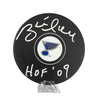 Brett Hull Hof 09 Autographed St Louis Blues Hockey Puck - Bas