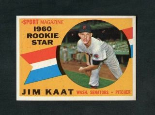 1960 Jim Katt Topps Rookie Star Rc Washington Senators Ex - Mt/nm