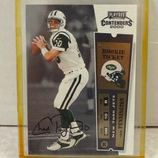 2000 Playoff Contenders Rookie Ticket 112 Chad Pennington On Card Auto
