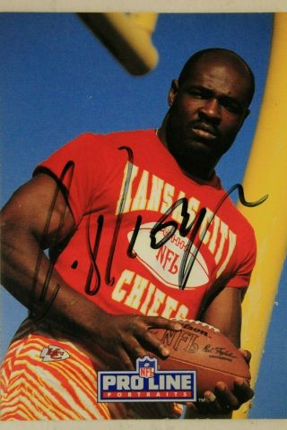 Christian Okoye Kansas City Chiefs Autographed 1991 Nfl Pro Line Signed Card