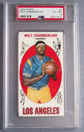 1969 - 70 Topps 1 Wilt Chamberlain Los Angeles Psa 6 Ex - Mt Awesome