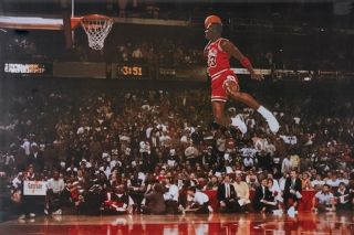 Chicago Bulls Michael Jordan Foul Line Dunk Poster 36x24