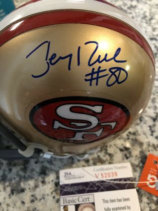 Jerry Rice Signed/Autographed SF 49ers Mini Helmet Jsa Cert 2