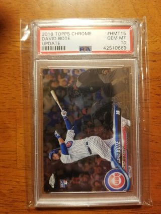 David Bote Psa 10 Rookie Card Topps Chrome 2018 Chicago Cubs Mlb Topps