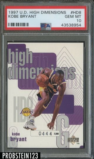 1997 - 98 Upper Deck High Dimensions Kobe Bryant Los Angeles Lakers /2000 Psa 10