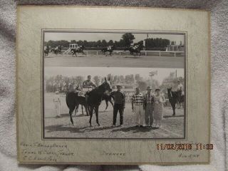 1958 Horse Racing Winners Circle Dogmere At James C.  Ellis Park Jockey R.  Sains