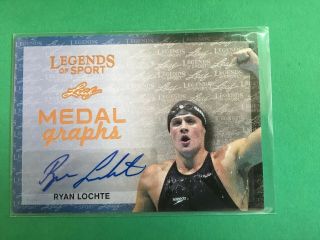 2015 Legends Of Sports Ryan Lochte Autograph Auto Sp Medal Graphs Usa Swimming