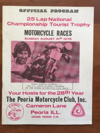 1975 Peoria Tt,  Peoria Motorcycle Club.  Program