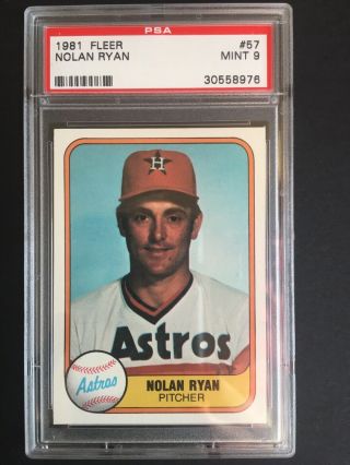 1981 Fleer Nolan Ryan 57 Psa 9 Houston Astros Hof 