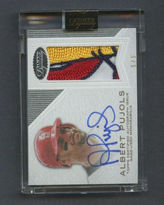 2016 Topps Dynasty Albert Pujols Cardinals Game Logo Patch Auto 5/5