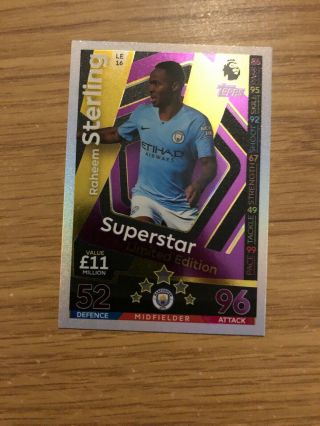 Match Attax Extra 2018/19 Raheem Sterling Superstar Limited Edition Le16