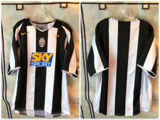 Juventus 2004 Home Soccer Jersey Large Nike Serie A