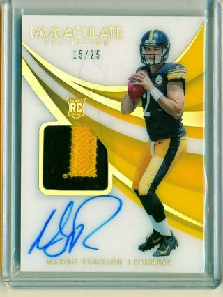 2018 Panini Immaculate Mason Rudolph Acetate Rc 2 Color Jersery Patch Auto 15/25