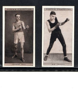 1928 Boxing Cigarette Cards,  Johnny Hill And Kid Froggy,  Ex.  -