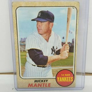 1968 Topps Mickey Mantle York Yankees 280 Baseball Card
