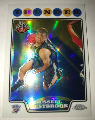 2008 - 09 Russell Westbrook Topps Chrome Refractor Rookie 184 Thunder 