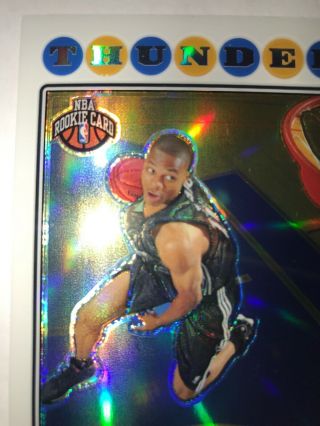 2008 - 09 Russell Westbrook Topps Chrome Refractor Rookie 184 THUNDER  3