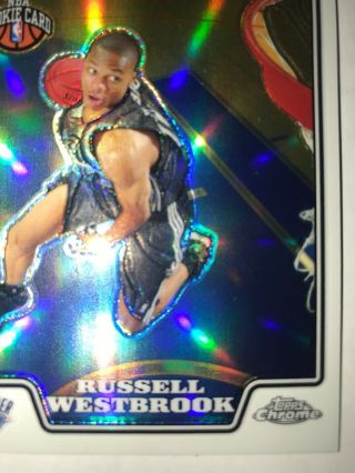 2008 - 09 Russell Westbrook Topps Chrome Refractor Rookie 184 THUNDER  5
