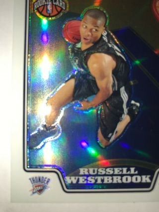 2008 - 09 Russell Westbrook Topps Chrome Refractor Rookie 184 THUNDER  6
