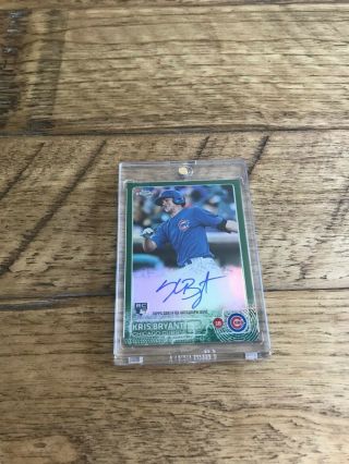 2015 Topps Chrome Kris Bryant Green Rookie Auto /99 Chicago Cubs 3