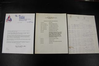 1964 - 67 Washington Senators Letter,  Travel Schedule Open Day Events Dc Stadium