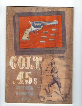 1962 Houston Colt.  45 Program Baseball Vs Philadelphia Vote Player Of The Month