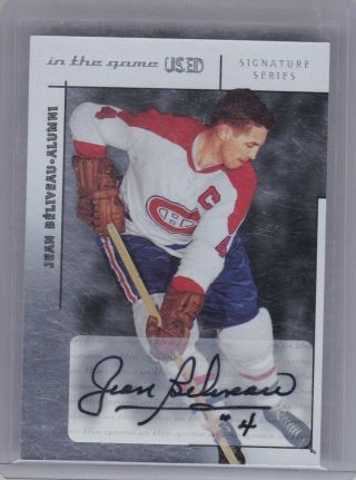 Jean Beliveau 2003 - 04 Itg In The Game Auto Autograph Sp Montreal A - Jb