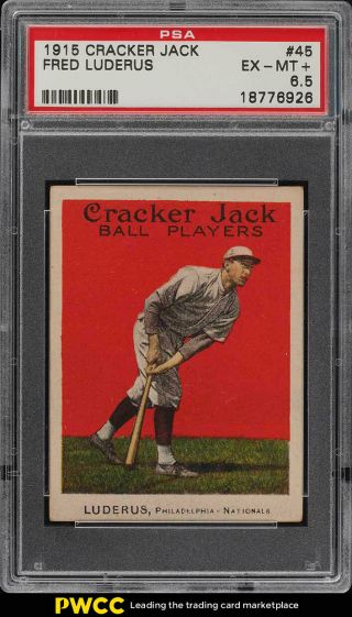 1915 Cracker Jack Fred Luderus 45 Psa 6.  5 Exmt,  (pwcc)