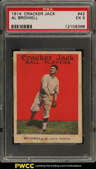 1914 Cracker Jack Al Bridwell 42 Psa 5 Ex (pwcc)