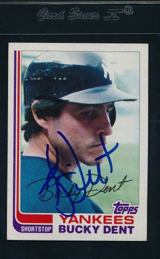 1982 Topps 240 Bucky Dent Yankees Signed Auto 12378