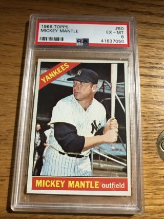 1966 Topps Mickey Mantle 50 Psa 6 Centering