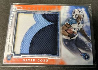 2015 Topps Inception Orange Red David Cobb 3 Color Jumbo Patch Relic Rc /10 Ssp