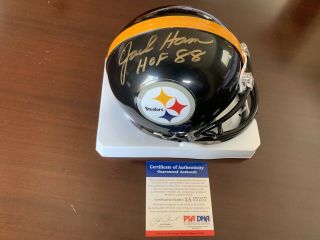 Jack Ham Hof 88 Steelers Signed Autograph Mini Helmet In Presence Psa Dna